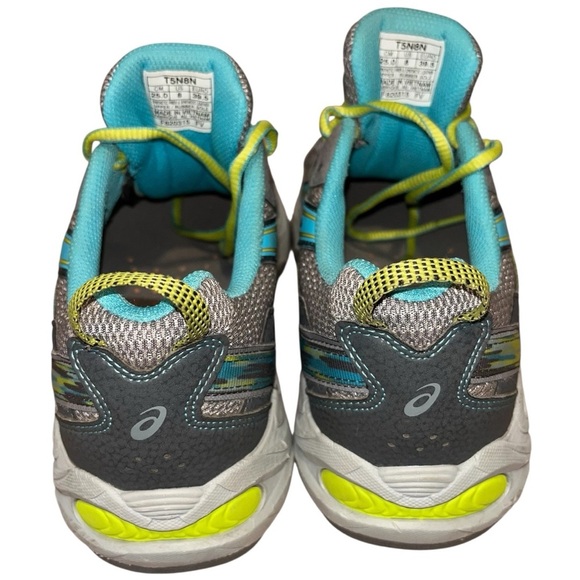 ASICS WOMENS GEL VENTURE 5 RUNNING SHOE SNEAKER sz 8 GREY TURQUOISE LIME T5N8N - Picture 2 of 5